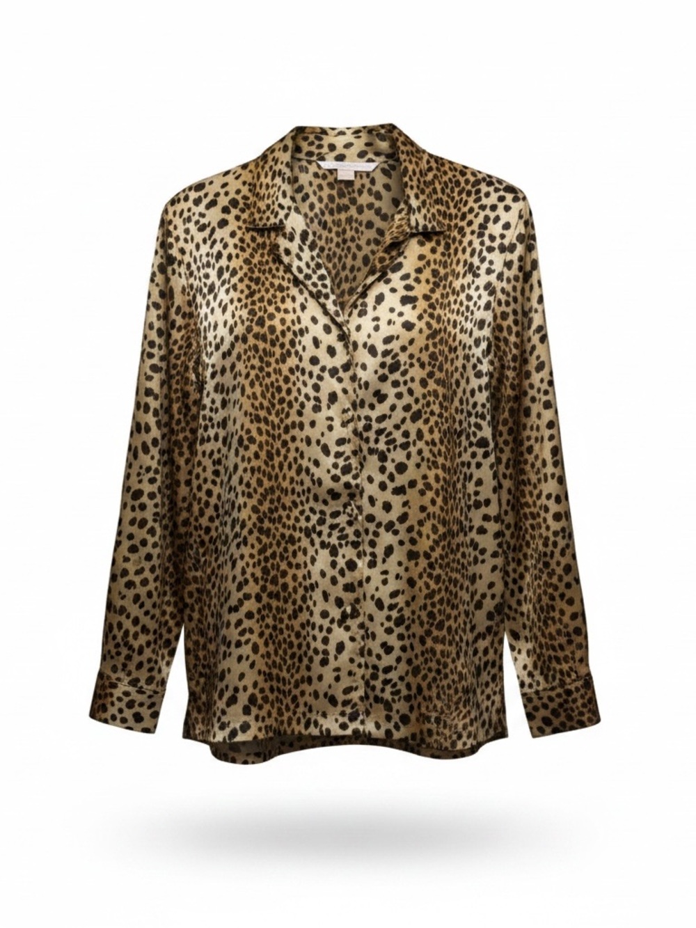 90's/Y2K Victoria's Secret Leopard Print Button-Down Sleep Shirt  - Medium